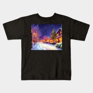 Christmas In Town - Scene 4 Kids T-Shirt